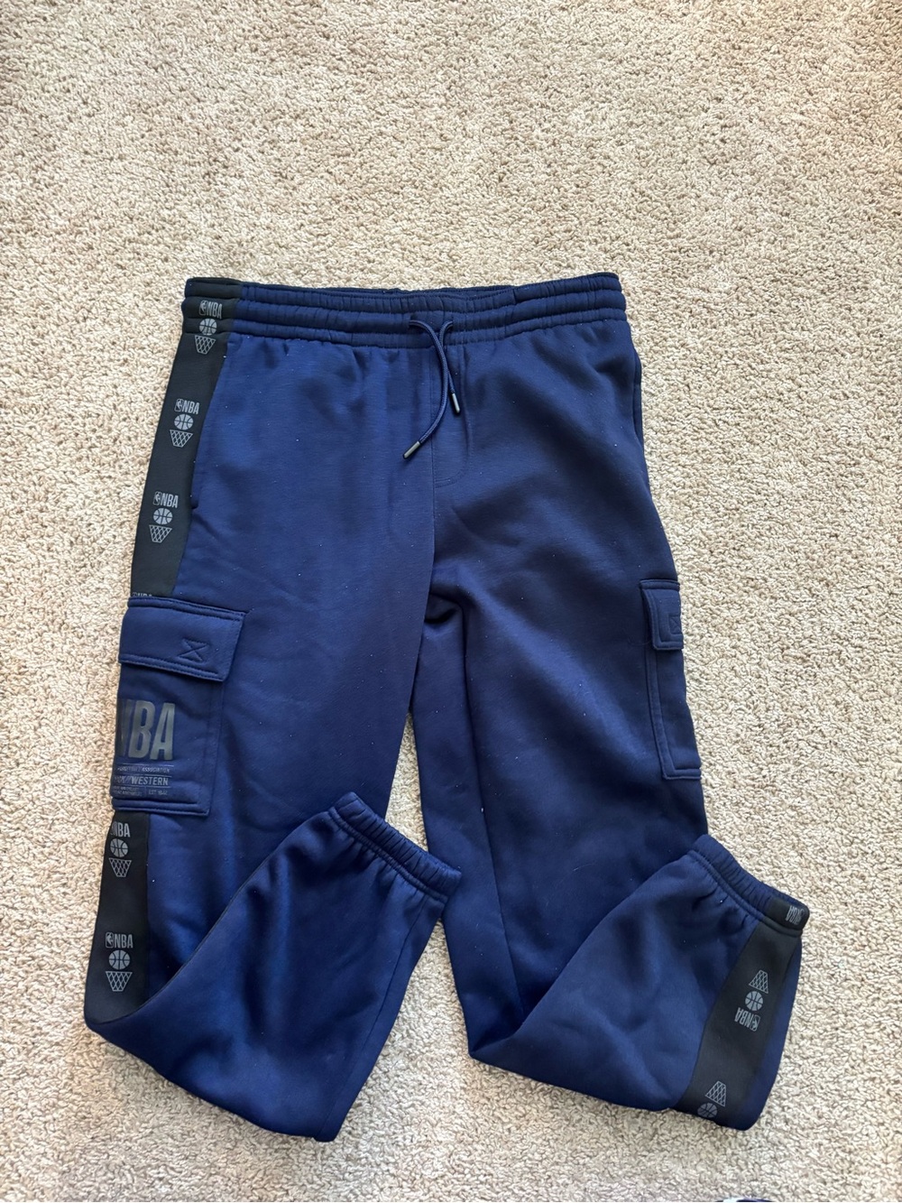 NBA Navy Blue Jogger Sweatpants with Black Accents